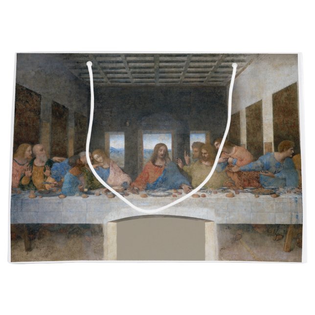 The Last Supper, Leonardo da Vinci, 1495-1498 Large Gift Bag (Front)