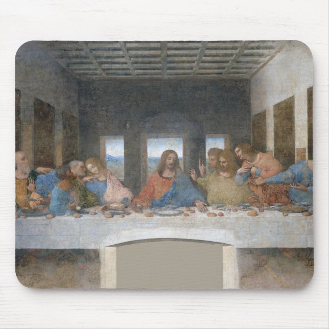 The Last Supper, Leonardo da Vinci, 1495-1498 Mouse Mat (Front)