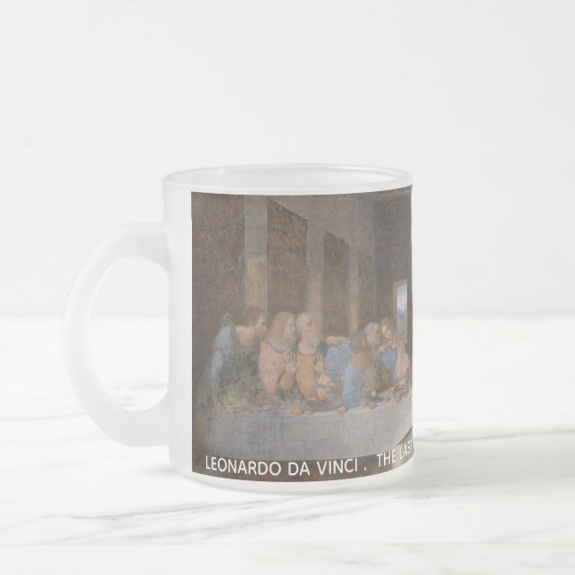 The Last Supper Leonardo Da Vinci Postcard Frosted Glass Coffee Mug (Left)