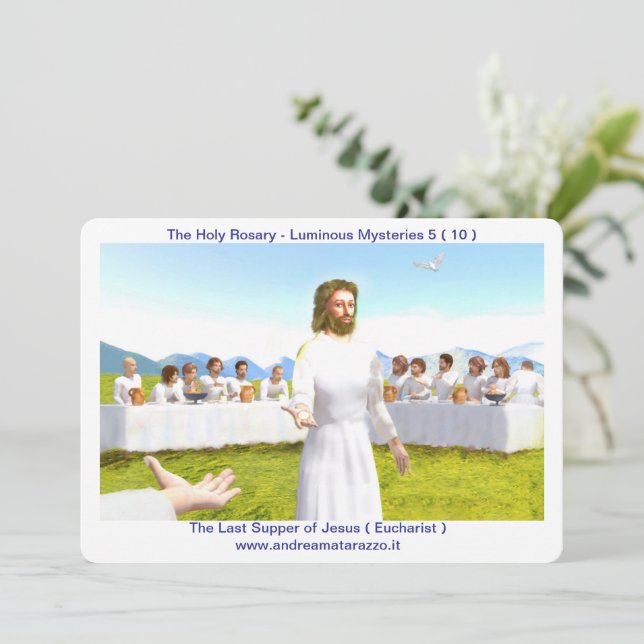 The Last Supper of Jesus ( Eucharist )  Invitation (Standing Front)