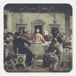 The Last Supper (oil on canvas) 2 Square Sticker