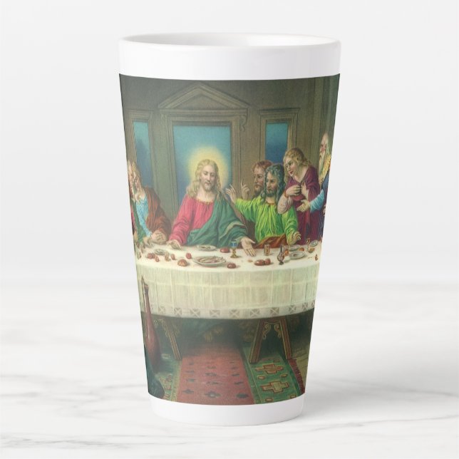 The Last Supper Originally by Leonardo da Vinci Latte Mug (Front)