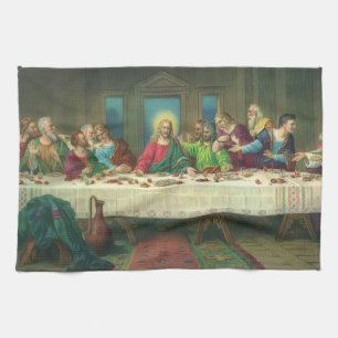 The Last Supper Originally by Leonardo da Vinci Tea Towel