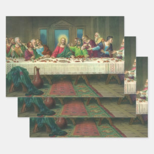The Last Supper Originally by Leonardo da Vinci Wrapping Paper Sheet