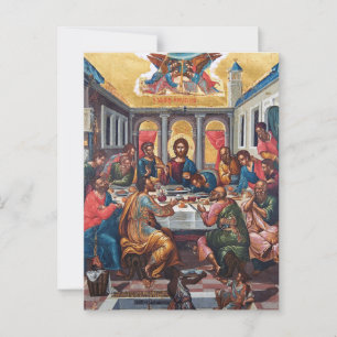 The Last Supper Orthodox Christian Icon Postcard