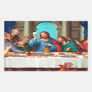The last supper rectangular sticker