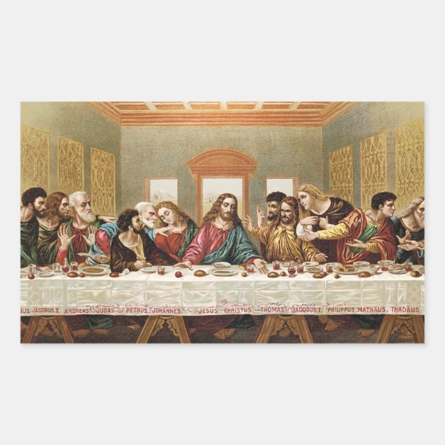 The Last Supper Vintage Art Rectangular Sticker (Front)