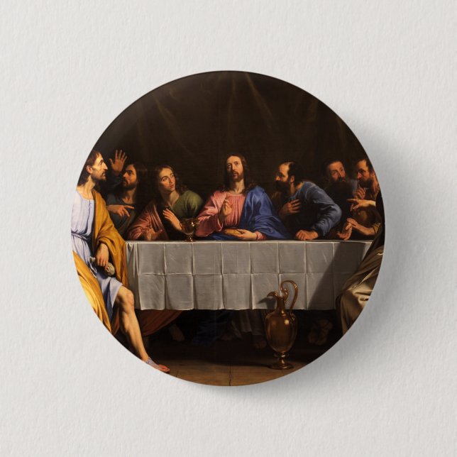 The Last Supper with Disciples 6 Cm Round Badge (Front)