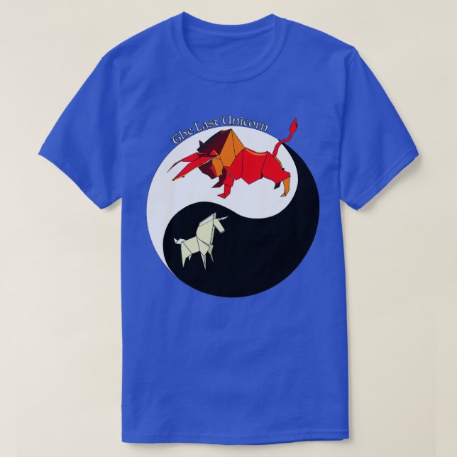 The Last Unicorn Yin Yang Origami T-Shirt (Design Front)
