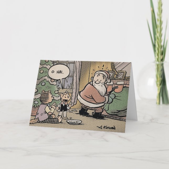 The Laugh-Out-Loud Cats steal Christmas Holiday Card (Front)