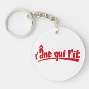 The Laughing Donkey French Text Logo Key Ring