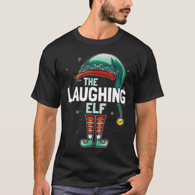The Laughing Elf Christmas Family Matching Pajama  T-Shirt (Front)
