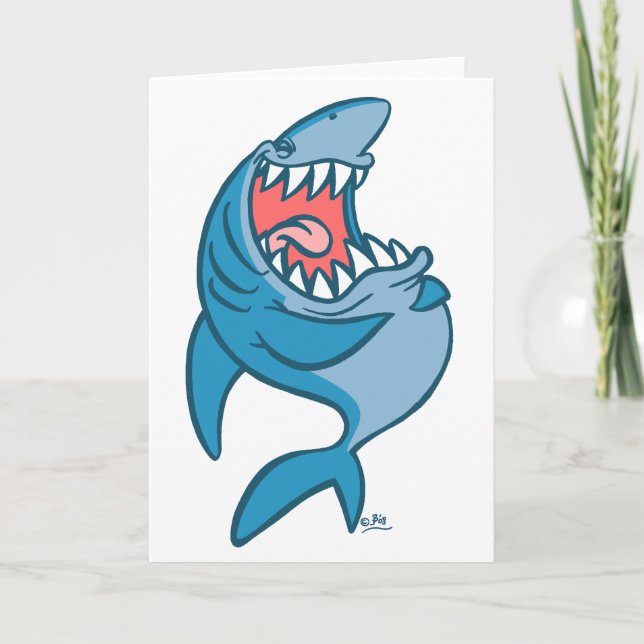The Laughing Shark cartoon greeting card (Front)