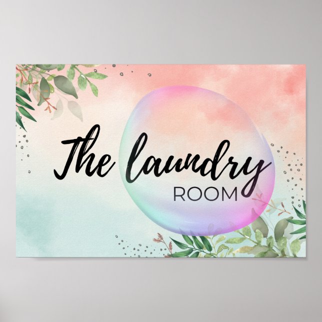 The Laundry Room Bright Watercolor Poster (Front)