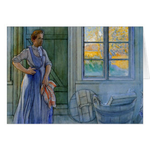 The Laundry Woman Looking at Washboard