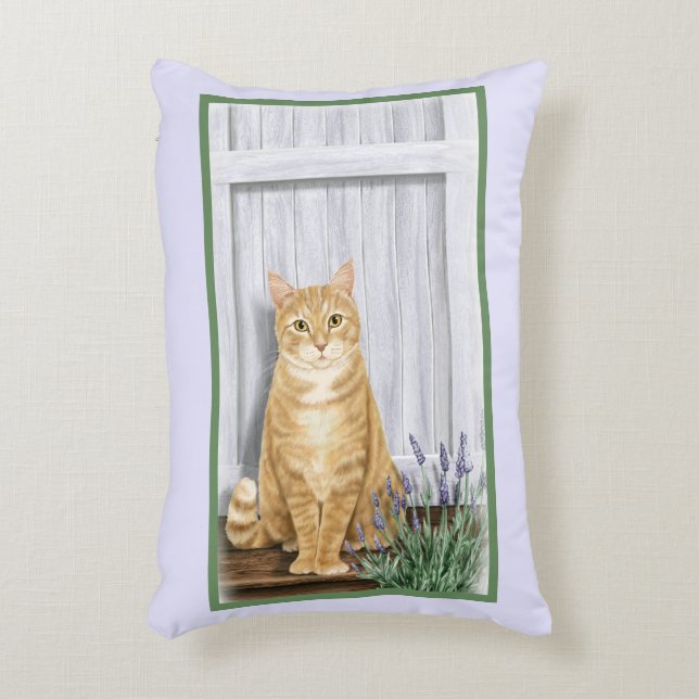 The Lavender Door Ginger Cat Custom Decorative Cushion (Front(Vertical))