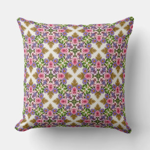 The Lavender Treasury Vintage Floral Medallion Cushion