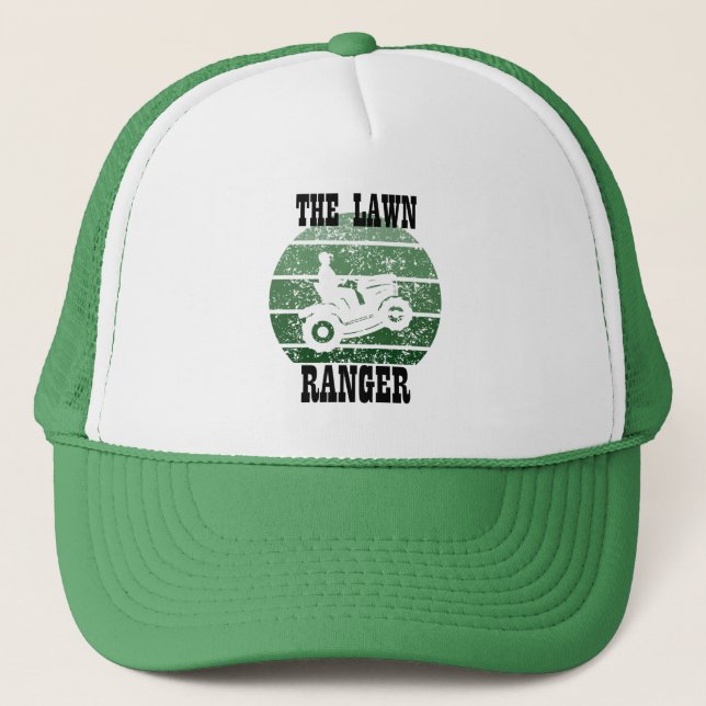 The Lawn Ranger Lawn Mowing Trucker Hat (Front)