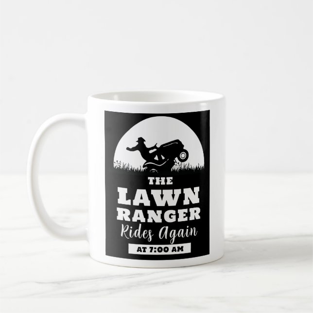 The Lawn Ranger Rides Again Lawn Mower Coffee Mug (Left)