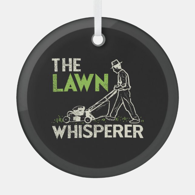The Lawn Whisperer  Glass Tree Decoration (Front)