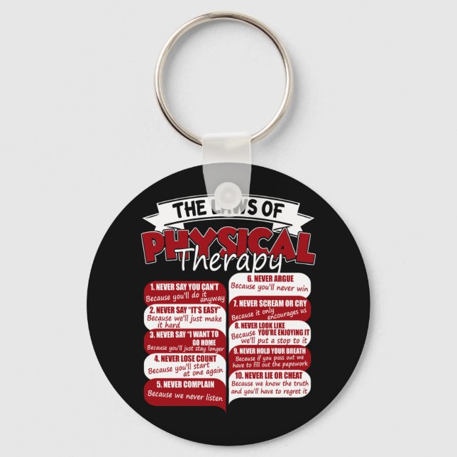 The Laws Of Physical Therapy Awesome Therapist Key Ring (Front)