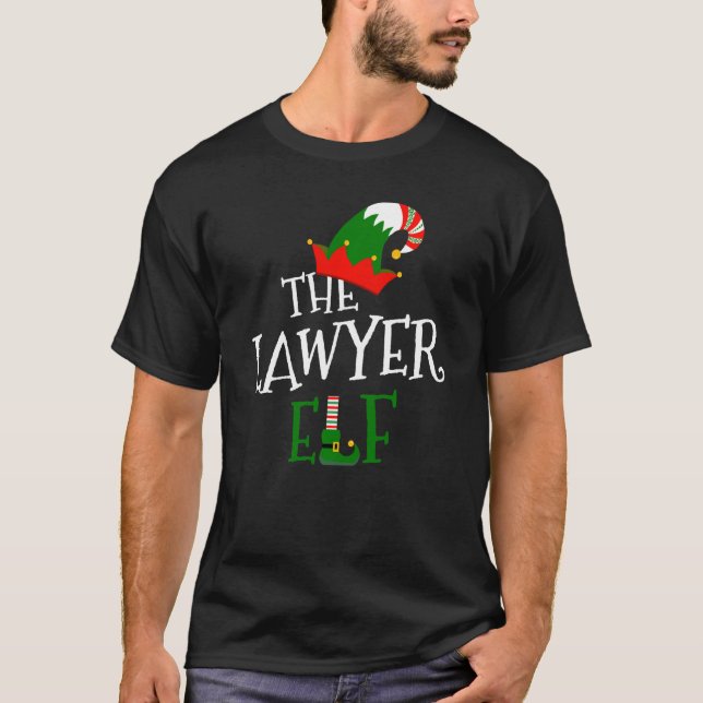 The Lawyer Elf Family Matching Group  Christmas Co T-Shirt (Front)