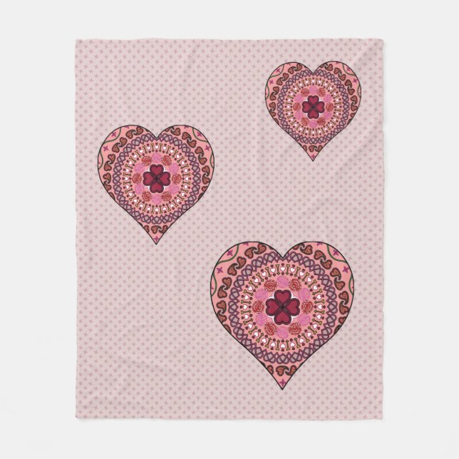 The Layers of the Heart Fleece Blanket (Front)