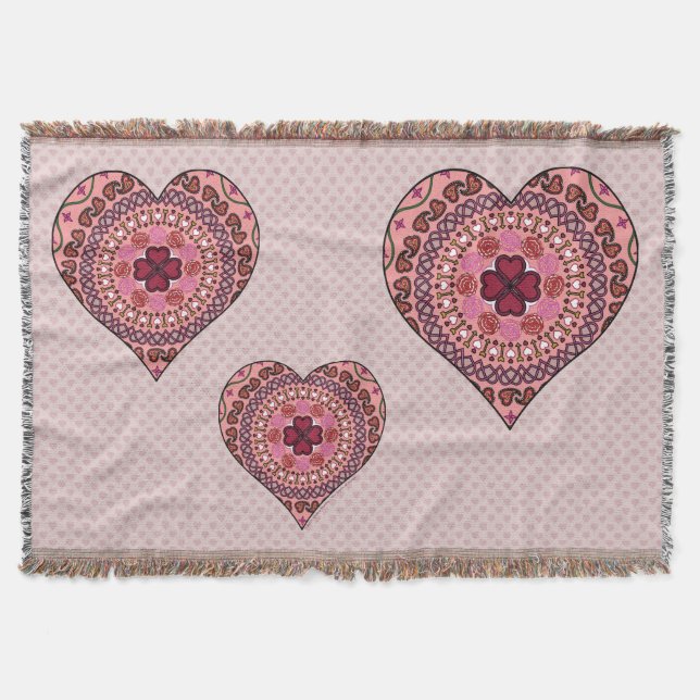 The Layers of the Heart Throw Blanket (Front)