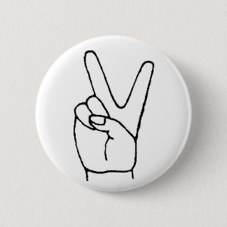 the lazy peace sign 6 cm round badge