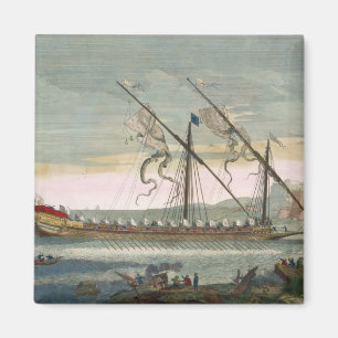 The lead galley under way by oar, from 'Le Naptune Magnet