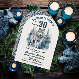 The Leader of Our Pack Wolf 30th Birthday Party Invitation