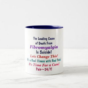 The Leading Causeof Death From, Fibromyalgia, I... Two-Tone Coffee Mug
