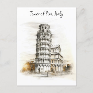 The leaning Tower of Pisa, Italy Holiday Postcard