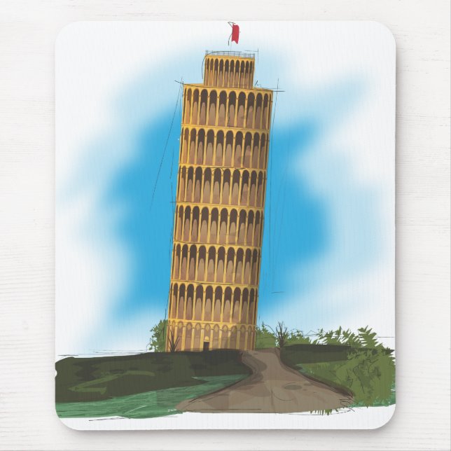 The Leaning tower of Pisa, Italy Mouse Mat (Front)