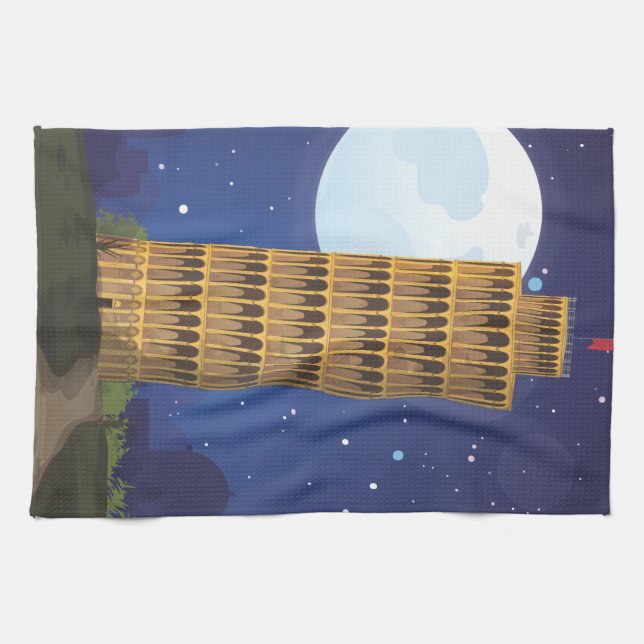 The Leaning Tower of Pisa Tea Towel (Horizontal)