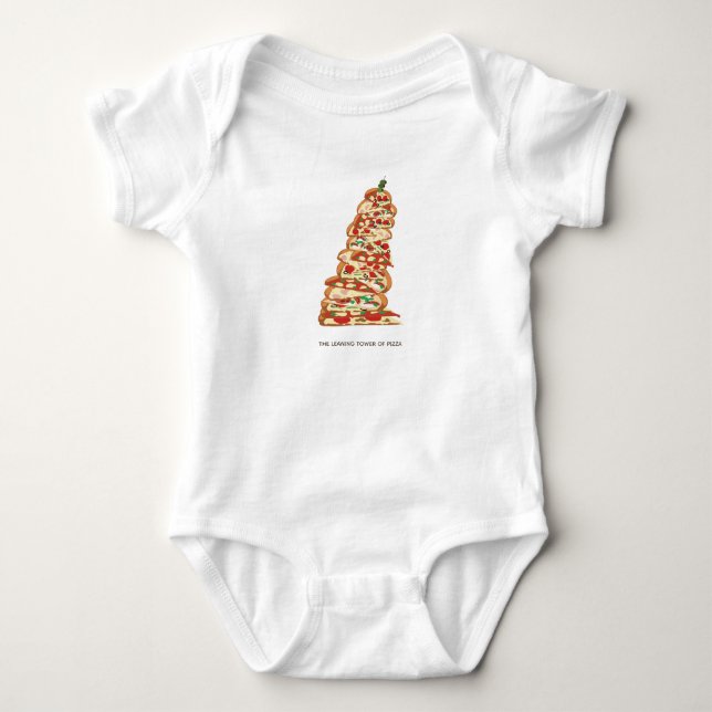 The Leaning Tower of Pizza Baby Bodysuit (Front)