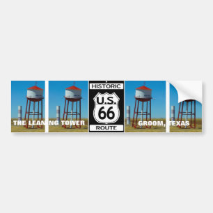 The Leaning Tower of Texas in Groom - Highway 66 Bumper Sticker