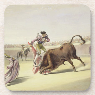 The Leap or Salta Tras Cuernos, 1865 (colour litho Coaster