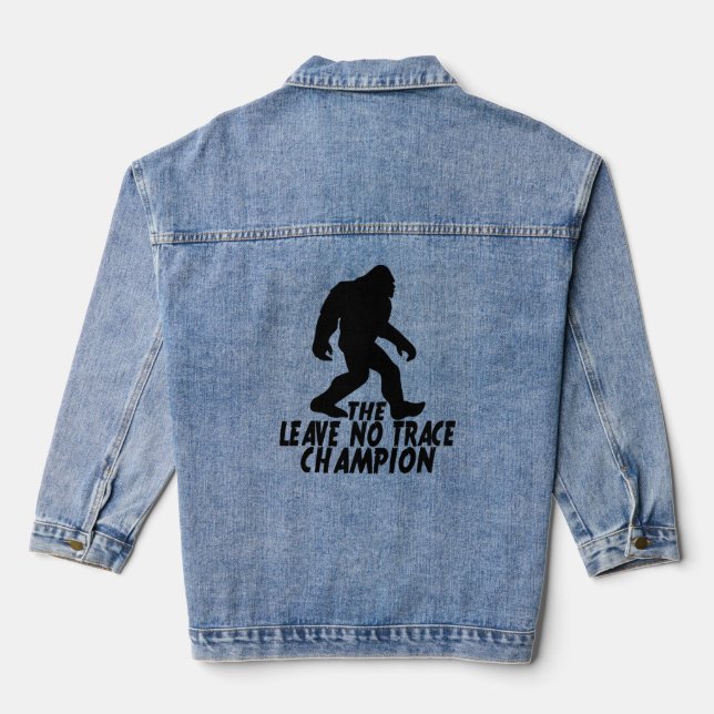 The Leave No Trace Champion Funny Bigfoot Denim Jacket (Back)