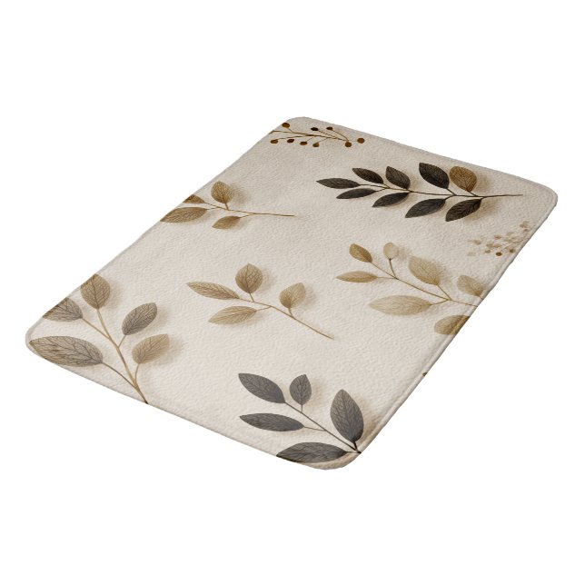 The Leaves Design Bath Mat (Angled)