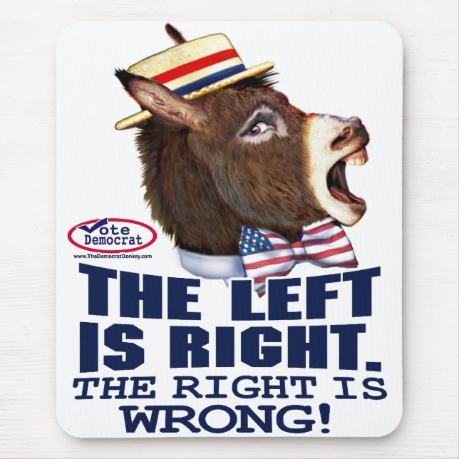 The Left Is Right Donkey Head  Mousepad  (Front)