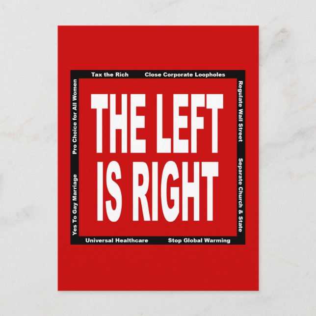 The Left is Right Postcard (Front)