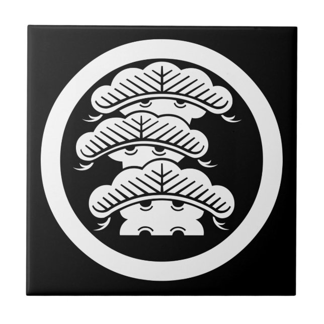 The Left Three-Story Pine Tree with Rough Branches Tile (Front)
