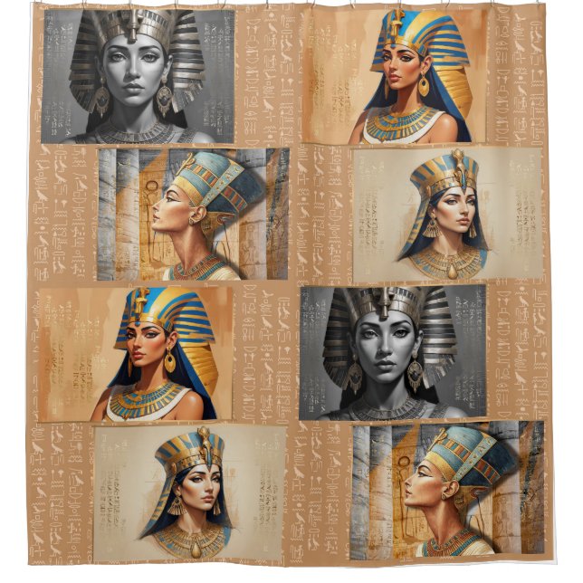 The Legacy of Egyptian Queens – Ancient Shower Curtain (Front)