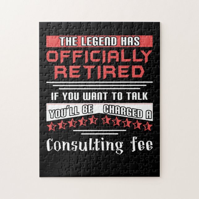 The Legend Has Officially Retired Funny Retirement Jigsaw Puzzle (Vertical)