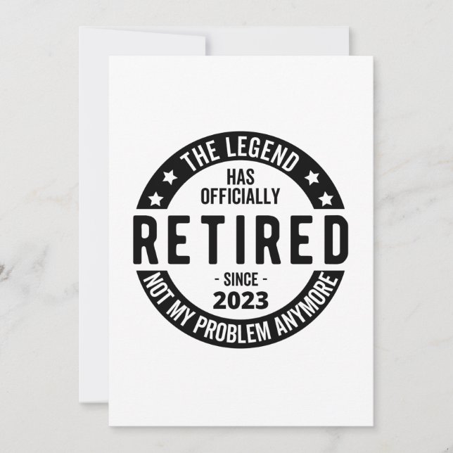 The Legend Has Officially Retired, Retired 2023 Invitation (Front)