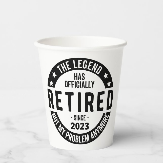 The Legend Has Officially Retired, Retired 2023 Paper Cups (Front)