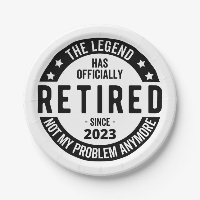 The Legend Has Officially Retired, Retired 2023 Paper Plate (Front)