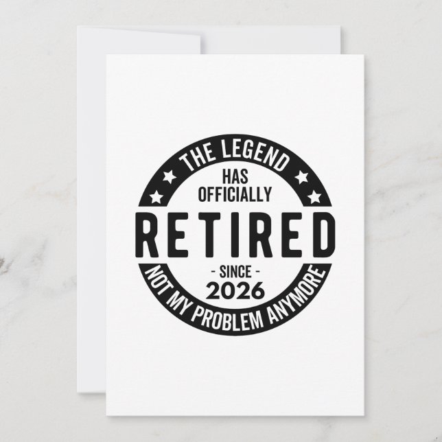 The Legend Has Officially Retired Since 2026 Invitation (Front)