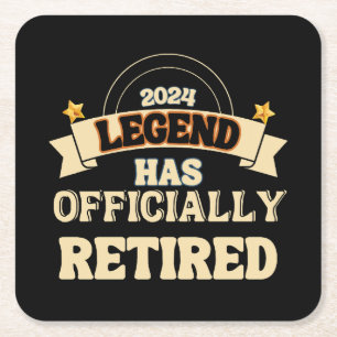 The legend has officially retired square paper coaster